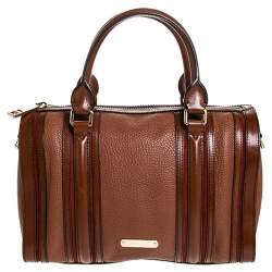 مملوكة مسبقًا Burberry Brown Leather Alchester Bowler Bag