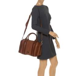 مملوكة مسبقًا Burberry Brown Leather Alchester Bowler Bag