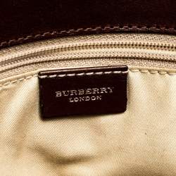 Pre Owned Burberry Multicolor Floral Print Canvas and Leather Flap Shoulder Bag