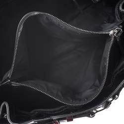 Pre Owned Burberry Black/Grey Beat Check Nylon and Patent Leather Small Healy Tote