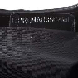 Pre Owned Burberry Black/Grey Beat Check Nylon and Patent Leather Small Healy Tote