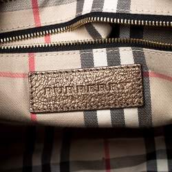 Burberry Metallic Brown Leather Top Handle Bag