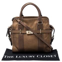 Burberry Metallic Brown Leather Top Handle Bag