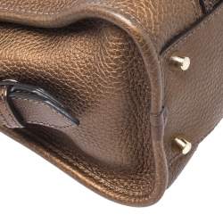 Burberry Metallic Brown Leather Top Handle Bag