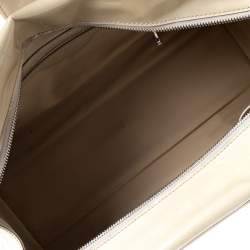 Pre Owned Burberry Beige Quilted Patent Manor Satchel Bag