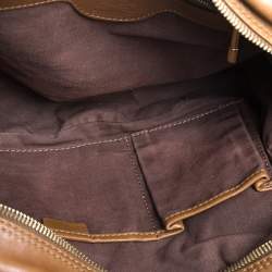 Pre Owned Burberry Brown Nova Check Canvas and Leather Ashbury Knight Satchel