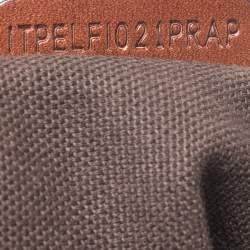 Pre Owned Burberry Brown Leather Bridle House Check Canvas Satchel