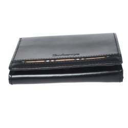 مملوكة مسبقًا Burberry Black Leather Compact Wallet