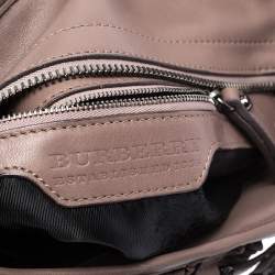 Pre Owned Burberry Old Rose Ruffled Leather Lowry Hobo