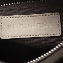 Pre Owned Burberry Grey Smoked Check PVC Small Chester Boston Bag