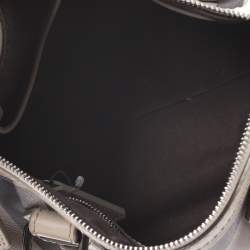 Pre Owned Burberry Grey Smoked Check PVC Small Chester Boston Bag