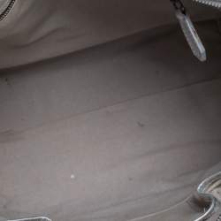 مملوكة مسبقًا حقيبة يد بربري ايمبر جلد لامع مربعات بيت فضي 