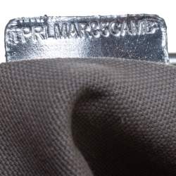 مملوكة مسبقًا حقيبة يد بربري ايمبر جلد لامع مربعات بيت فضي 