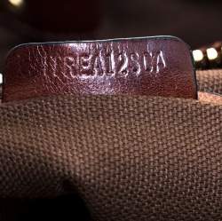 Pre Owned  Burberry Dark Brown Canvas and Leather Large Rowan Studded Tote