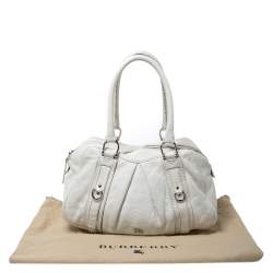 Burberry White Leather Ashbury Satchel