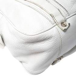 Burberry White Leather Ashbury Satchel