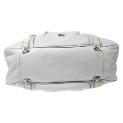 Burberry White Leather Ashbury Satchel