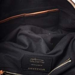 Pre Owned Burberry Beige/Brown House Check Fabric and Leather Orchard Bowler Bag