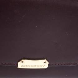 Pre Owned Burberry Burgundy Leather Continental Wallet