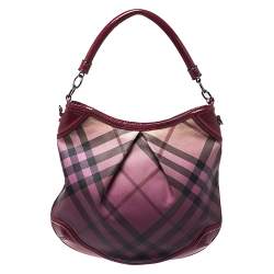 Burberry Berry Red Patent Leather Elly Studded Hobo Bag - Yoogi's