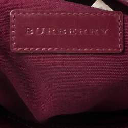 Pre Owned حقيبة بربري كانفاس كاروهات مقوى سوبر نوفا وجلد لامع