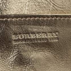 Pre Owned Burberry Beige/Gold Haymarket Check Coated Canvas and Leather Continental Wallet
