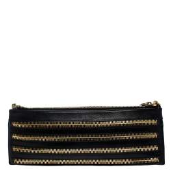 Pre Owned حقيبة معصم كلاتش بربري جلد سوداء