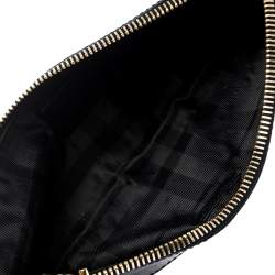 Pre Owned حقيبة معصم كلاتش بربري جلد سوداء