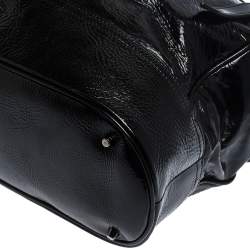 Pre Owned Burburry Black Patent Leather Oversize Hobo