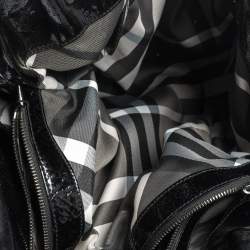 Pre Owned Burburry Black Patent Leather Oversize Hobo