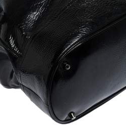 Pre Owned Burburry Black Patent Leather Oversize Hobo