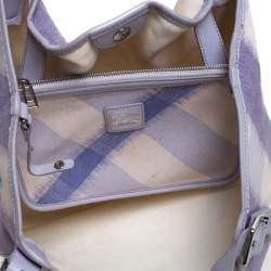 Pre Owned Burberry Purple Canvas Large Canterbury Tote