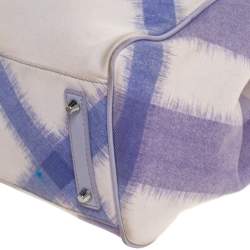 Pre Owned Burberry Purple Canvas Large Canterbury Tote