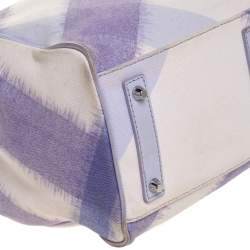 Pre Owned Burberry Purple Canvas Large Canterbury Tote