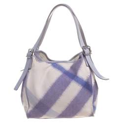 Pre Owned Burberry Purple Canvas Large Canterbury Tote