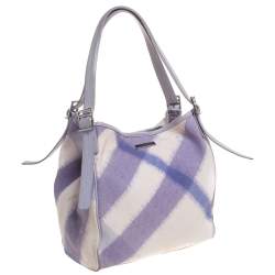 Pre Owned Burberry Purple Canvas Large Canterbury Tote
