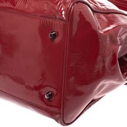 Burberry Red Patent Leather Medium Bilmore Tote