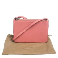 Pre Owned حقيبة كروس بربري سحاب تريبل جلد وردية فاتحة