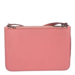 Pre Owned حقيبة كروس بربري سحاب تريبل جلد وردية فاتحة