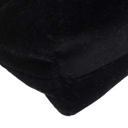 Pre Owned Burberry Black Velvet Crystal Embellished Pin Clutch