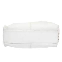 Pre Owned Burberry White Leather Shark Tooth Tote