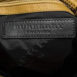 Pre Owned Burberry Amber Leather Studded Hadwin Hobo