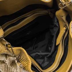 Pre Owned Burberry Amber Leather Studded Hadwin Hobo