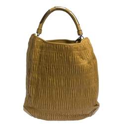 Pre Owned Burberry Amber Leather Studded Hadwin Hobo