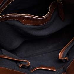 Pre Owned Burberry Brown House Check Canvas and Leather Bridle Whipstitch Tote
