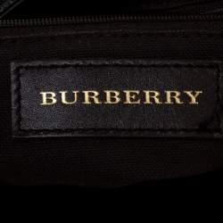 Pre Owned Burberry Brown Haymarket Check Coated Canvas and Leather Hartham Shoulder Bag