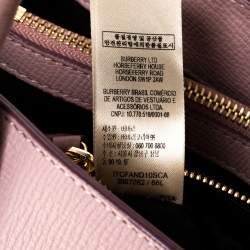مملوكة مسبقًا Burberry Pink Leather and House Check Fabric Medium Banner Tote