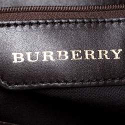 Burberry Dark Brown/Beige Haymarket Check Coated Canvas and Leather Shoulder Bag