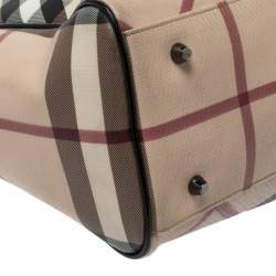 Pre Owned Burberry Beige Nova Check PVC Diaper Tote