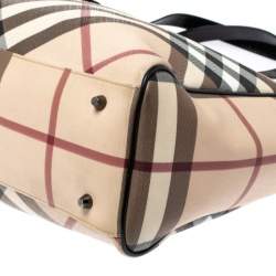 Pre Owned Burberry Beige Nova Check PVC Diaper Tote